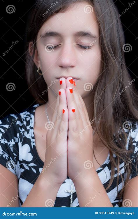 Latin Girl Praying Stock Image Image Of Isolated Latina