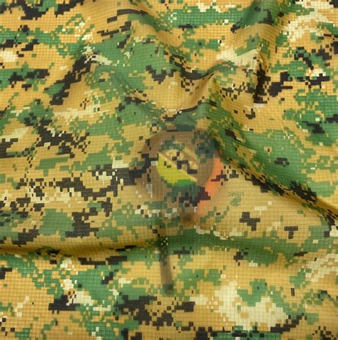 Marpat Woodland 70d Fr Marine Camo Logo 15 Oz Nylon Ripstop Fabric By