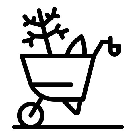 Landscape Designer Wheelbarrow Icon Outline Style Vector Art