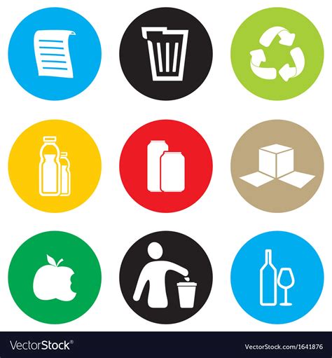 Recycling Icon Set Royalty Free Vector Image Vectorstock