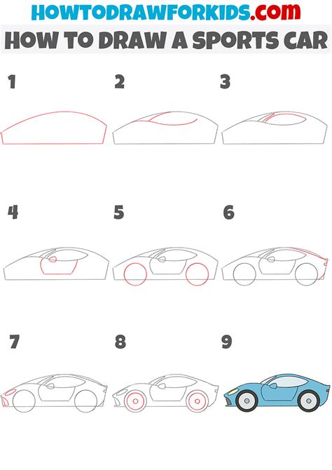 How to Draw a Sports Car - Easy Drawing Tutorial For Kids