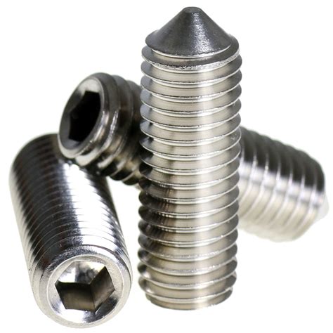 M5 5mm A2 STAINLESS STEEL CONE POINT GRUB SCREWS HEX SOCKET SET