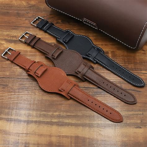 Genuine Leather Bund Strap 18mm 20mm 22mm Watch Strap Handmade Etsy