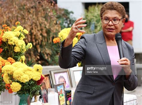 Los Angeles Democratic Mayoral Candidate Rep Karen Bass Speaks Near