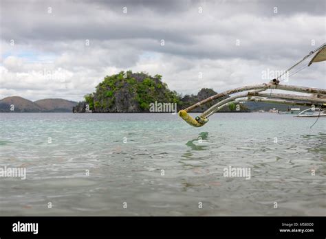 An Outrigger Stabiliser Of A Traditional Filipino Fishing Boat In The