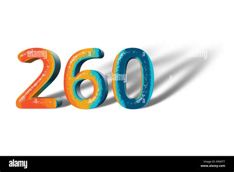 3D Number 260 two hundred sixty lively colours Stock Photo - Alamy