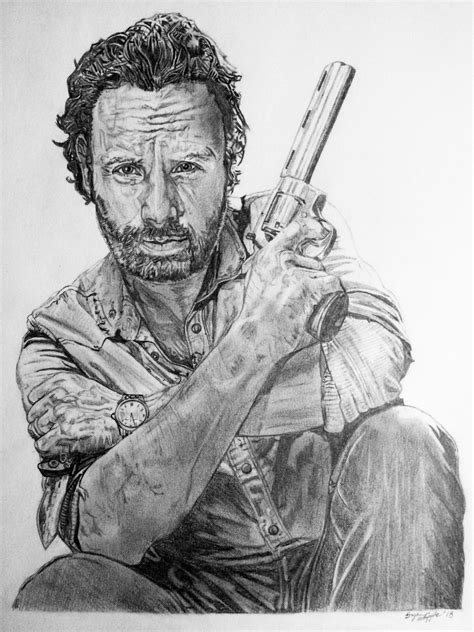 Rick Grimes Walking Dead Portrait Rick Grimes Walking Dead The