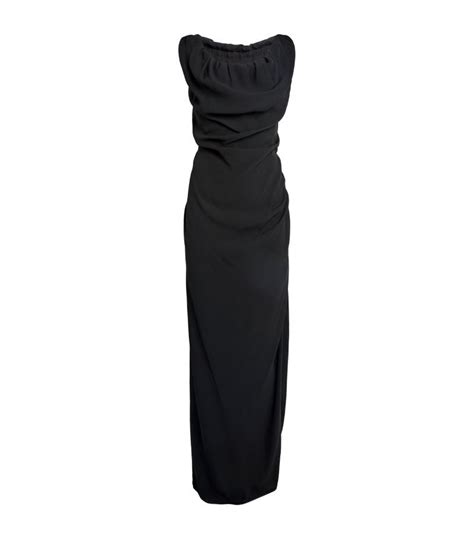 Vivienne Westwood Ginnie Cowl Neck Pencil Dress Black Editorialist