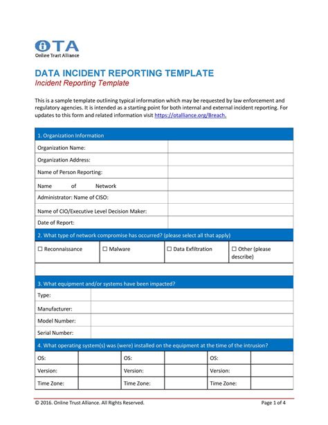 It Incident Report Template Best Template Ideas