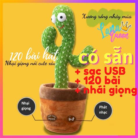 Cây xương rồng nhảy múa vui nhộn phát 120 bài hát nhạc nhại được giọng nói hot tiktok tặng