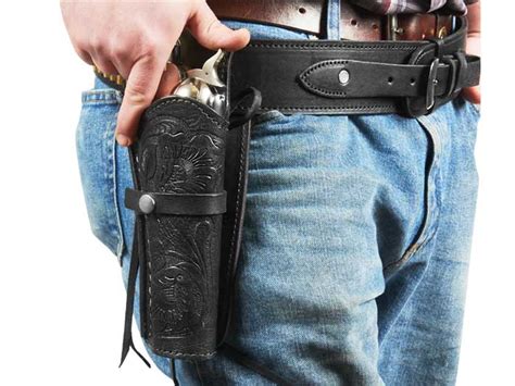 Gun Belt 30 34 Waist 38 Cal Loops 25 Wide Black Leather