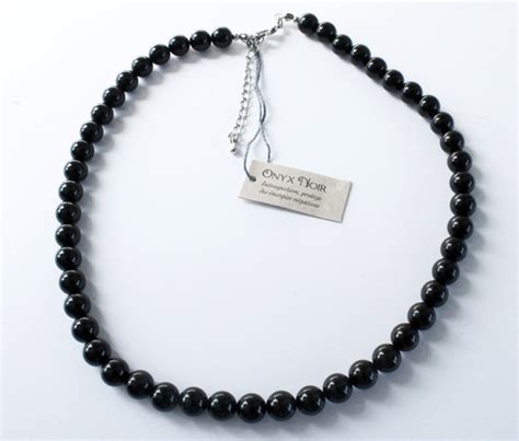 Collier Onyx Noir Perles Rondes Mm Collier En Pierres