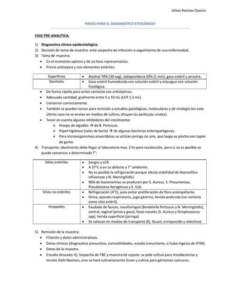 Pasos Para El Diagnostico Etiol Gico Ulises Ramses Oyarzo Udocz