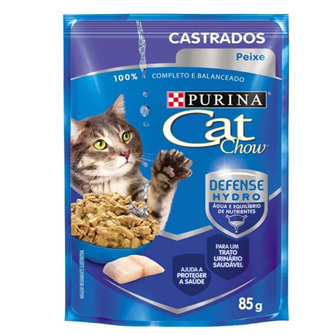 Ração Nestlé Purina Cat Chow Castrados Sachê Peixe ao Molho 85 gr