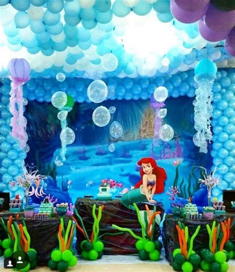 Lucha Veinte Radiador Decoracion Con Globos De La Sirenita Ariel