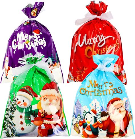 Christmas Gift Bags Pcs Christmas Bags With Ribbon Christmas Bags For