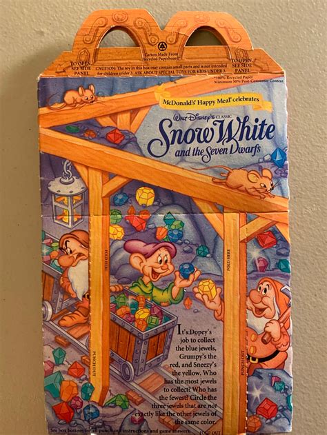 Snow White And The Seven Dwarfs Mcdonalds 1992 Happy Meal Etsy
