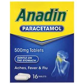 Anadin Paracetamol Tablets 16 ExpressChemist Co Uk Buy Online