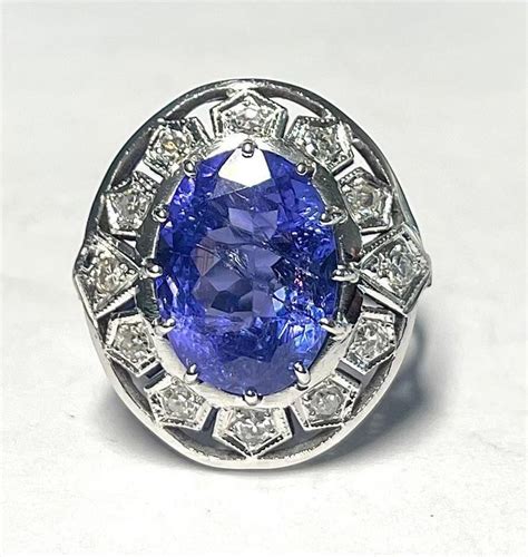 18 Kt Gold Ring Tanzanite Diamonds Catawiki