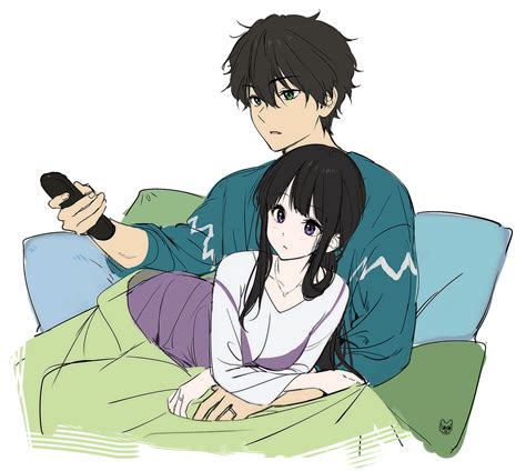 Chitanda Eru And Oreki Houtarou Hyouka Drawn By Mery Yangmalgage