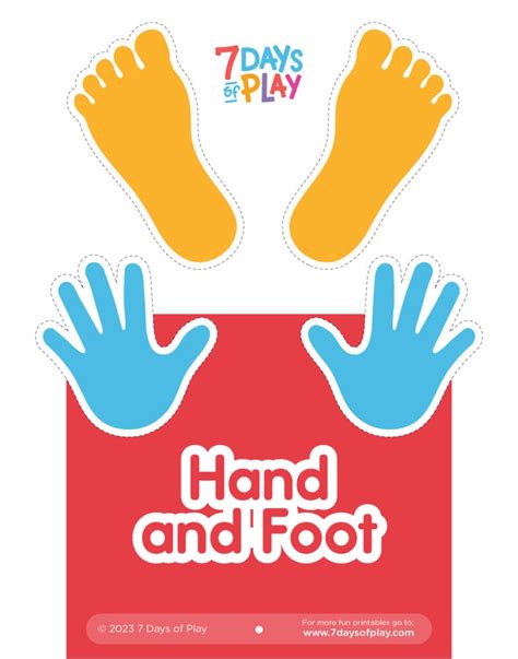 Hand and Foot - Activity for Kids - 7 Days of Play