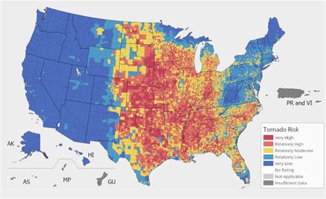 Tornado Risk Map : r/Maps