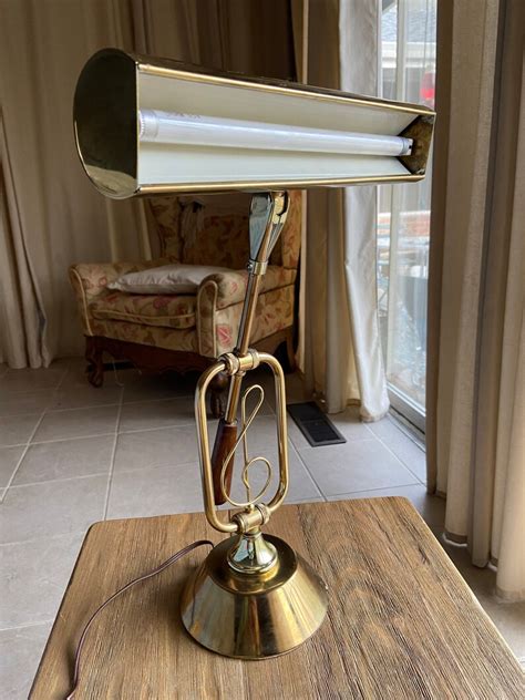 Vintage Musical Note Brass Piano Lamp Etsy