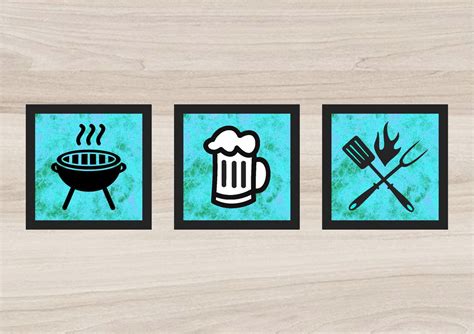 Trio de Quadros Decorativos para Área Gourmet Churrasqueira