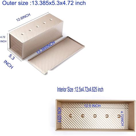 Pullman Molde Para Pan Con Tapa De Libras Molde Rectangular Para