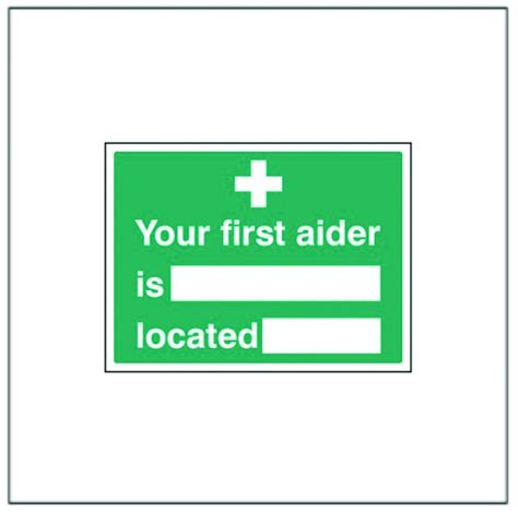 Standard Rigid Adhesive Signs First Aid Located Signs Display Shop