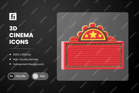 Premium Psd 3d Illustration Cinema Marquee