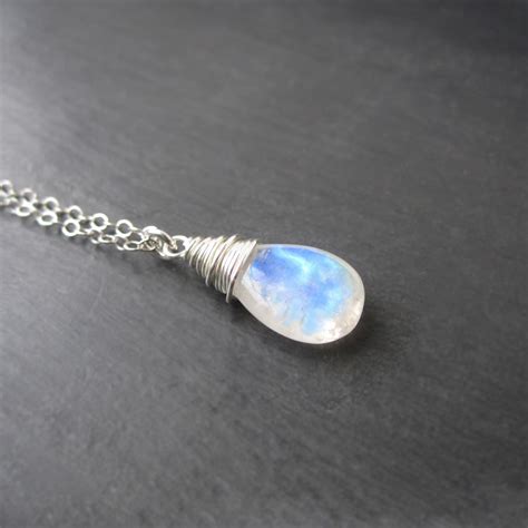 Moonstone Necklace Moonstone Jewelry Rainbow Moonstone