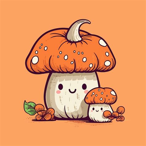 Premium Vector Cute Mushroom Cartoon Vector