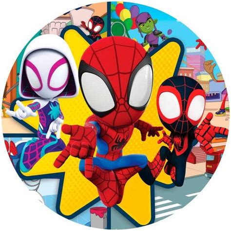 An Image Of Spiderman And Other Cartoon Characters