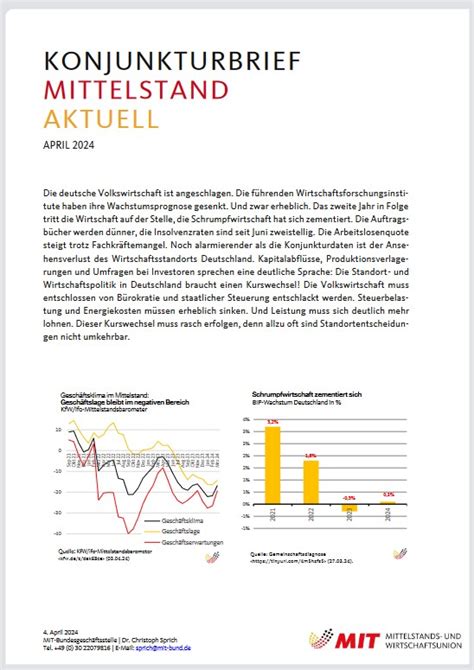 MIT Konjunkturbrief Mittelstand Aktuell April 2024 Mittelstands Und