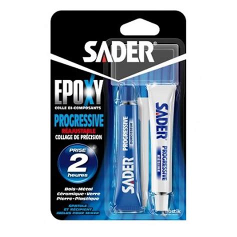 Colle Epoxy Bi Composante Progressive 2 X 15 Ml SADER 30610776 SADER