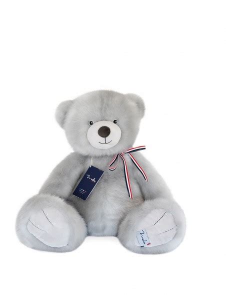 Ours En Peluche L Ours Fran Ais Cm Gris Perle