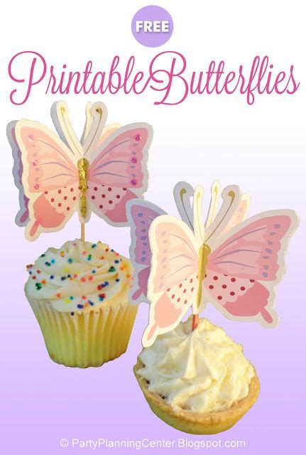 Free Printable Butterfly Cupcake Toppers Birthday Cake Topper