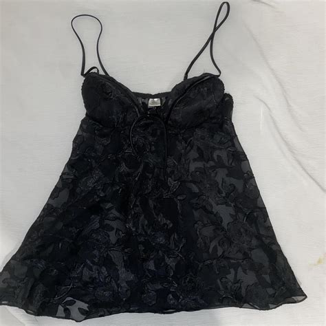 Black Lace Floral Lingerie Dress Sized M But Depop