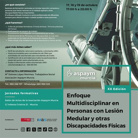 ASPAYM Murcia Aspaym Murcia anuncia las próximas jornadas formativas