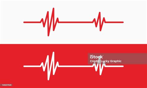 Heartbeat Line Illustration Pulse Trace Ecg Or Ekg Cardio Graph Symbol