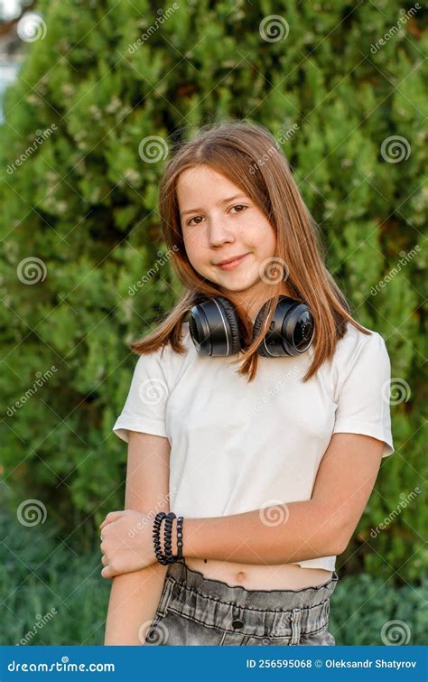 Portrait Of A 12 Year Old Red Haired Teenage Girl Stock Photo Image