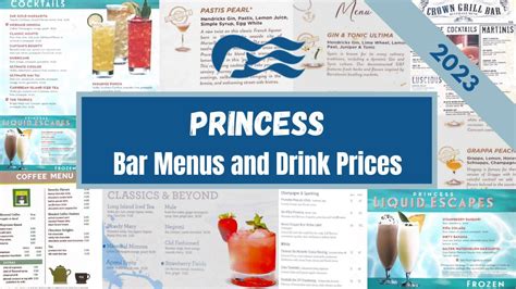 Princess Bar Menus And Drink Prices 2023 · Prof Cruise Ship Tour