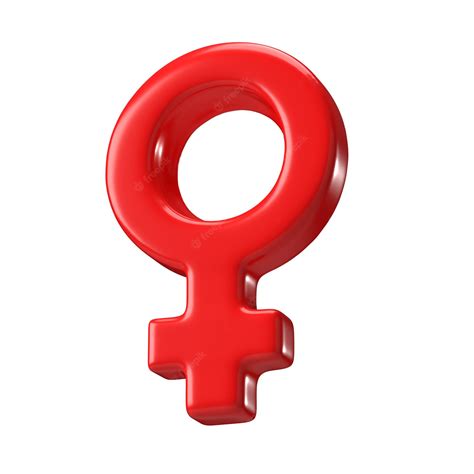 Premium Psd Red Female Sex Symbol 3d Icon 3d Rendering Gender Symbol