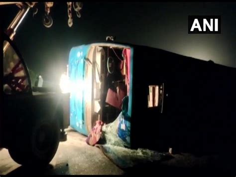 Bus Carrying Around 100 Passengers Overturns On Yamuna Expressway In