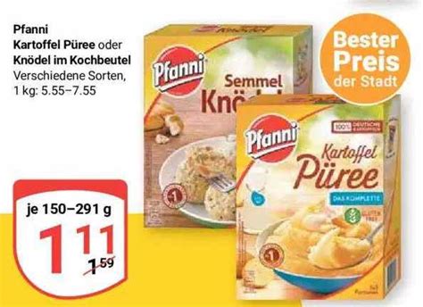 Pfanni Kartoffel Püree Oder Knödel Im Kochbeutel Angebot bei Globus