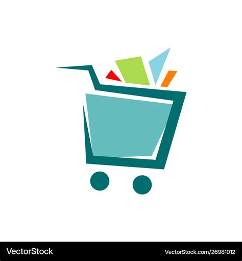 A trolley shopping cart logo icon design shop Vector Image