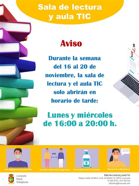 Horario Temporal De De La Sala De Lectura Y Aula Tic Lozoyuela