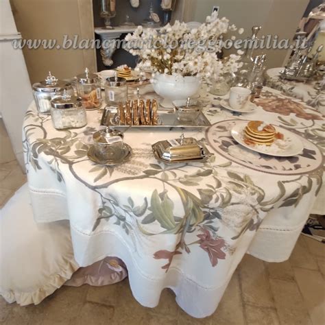 Runner Con Gala In Lino Blanc Mariclo Secret Garden X Cm Blanc