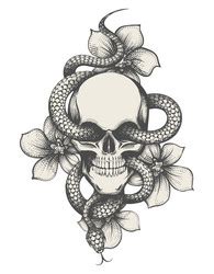 Skull And Snake Tattoos